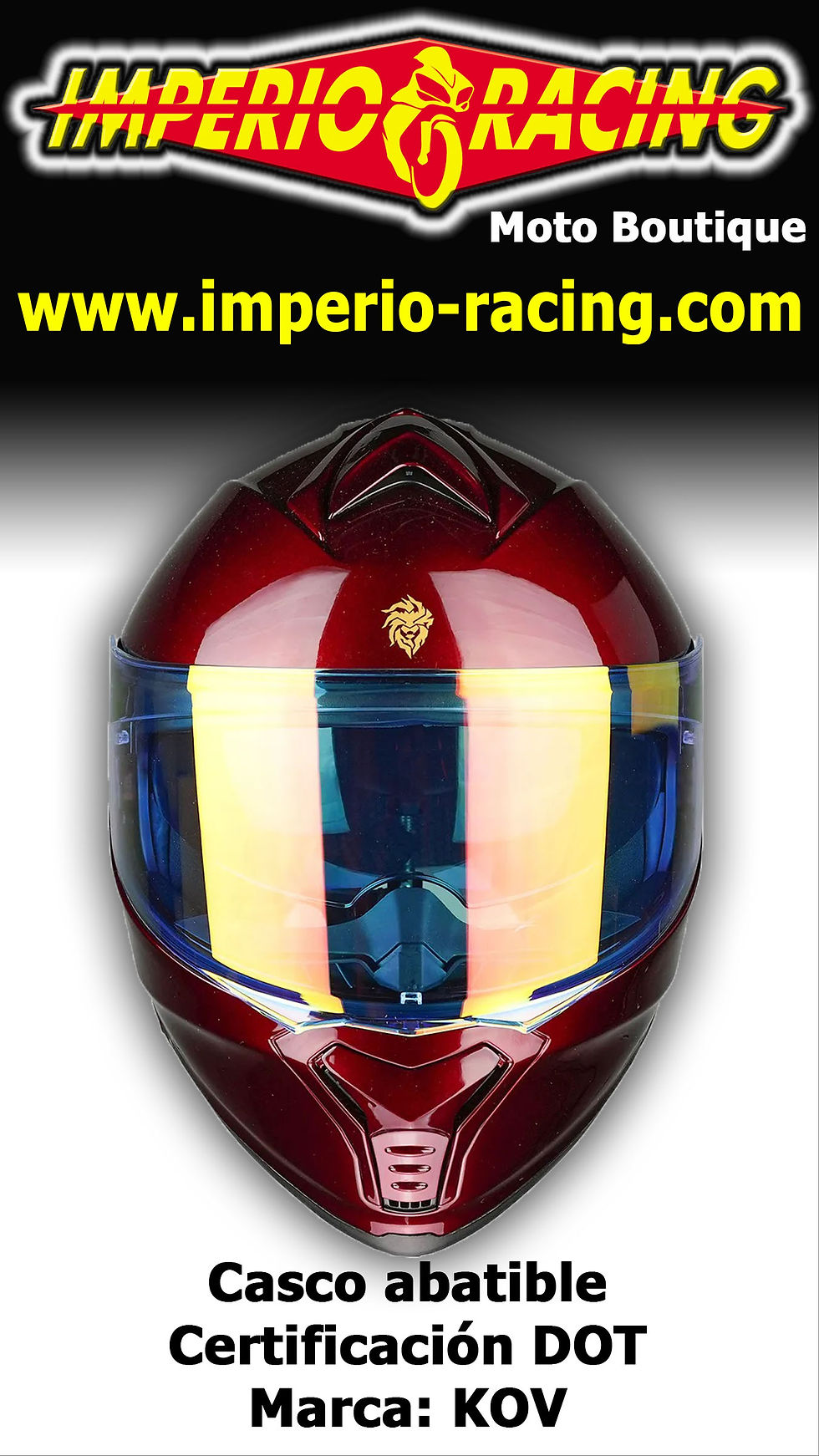 Miniatura: Casco abatible Thunder Cherry certificado DOT / KOV