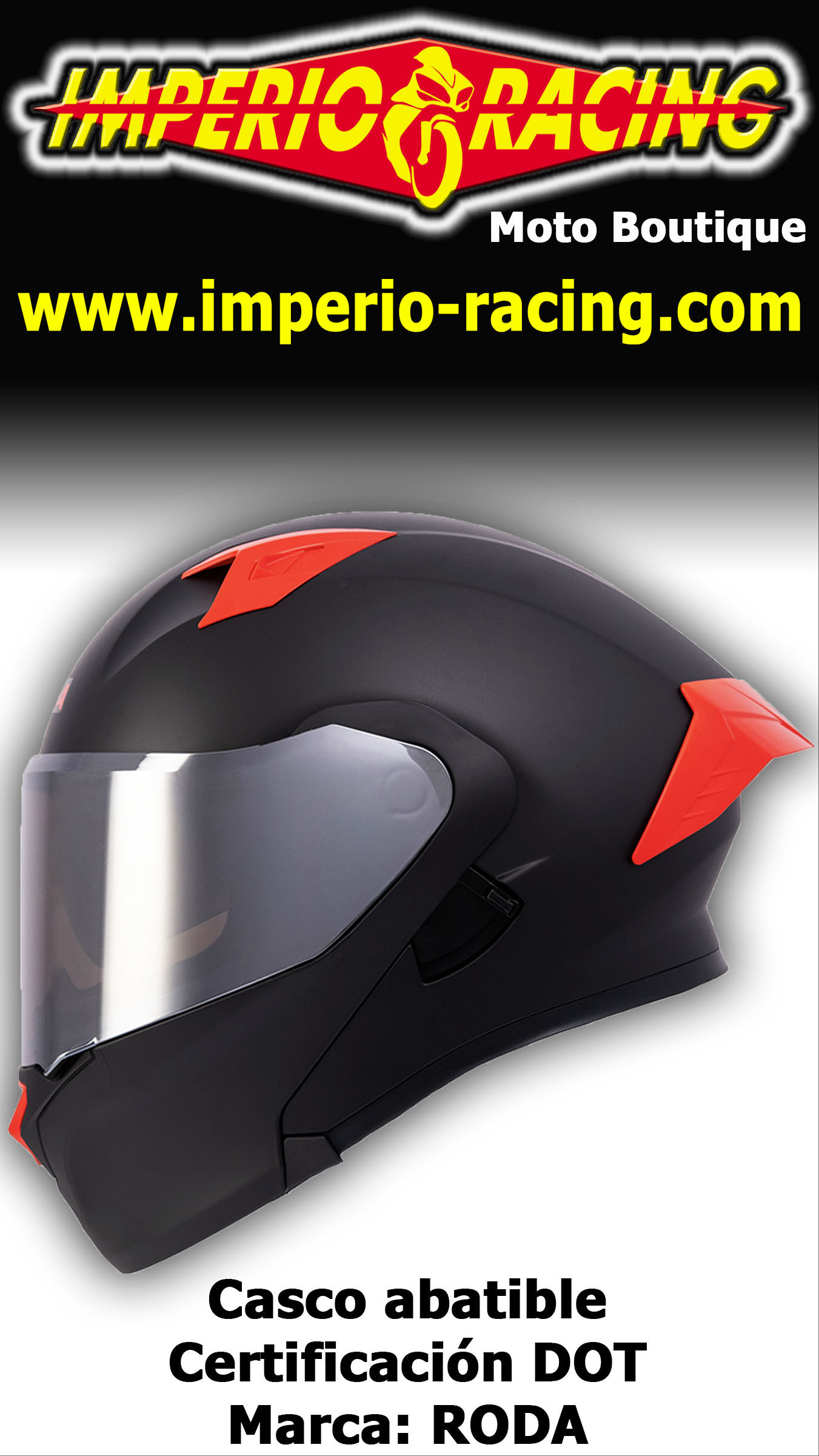 Casco abatible Rush certificado DOT / Roda