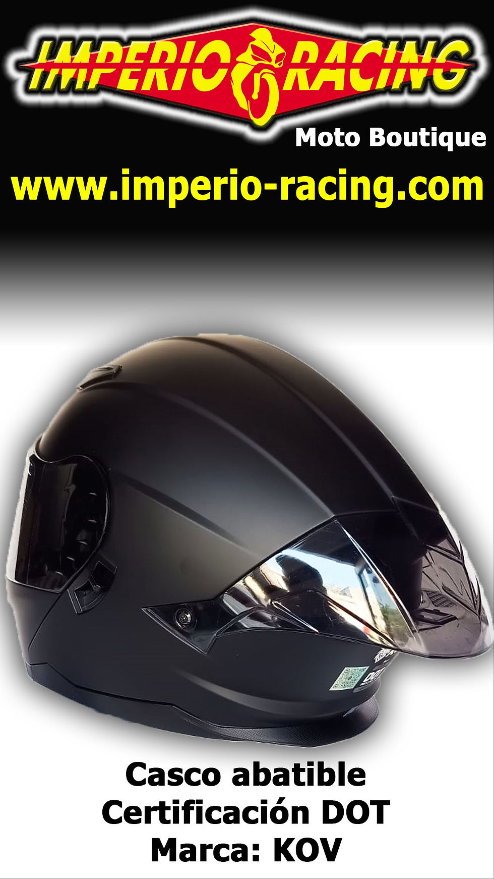 Miniatura: Casco abatible STARK Negro Mate certificado DOT / KOV
