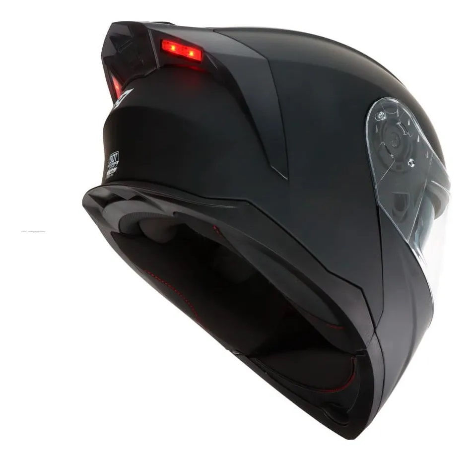 Miniatura: Casco abatible Alfa LED negro mate. certificado DOT / R7 Racing