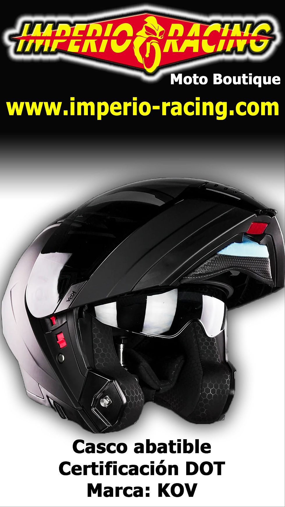 Miniatura: Casco abatible X-KOV LATIN-X Negro Mate certificado DOT /ECE 22-06