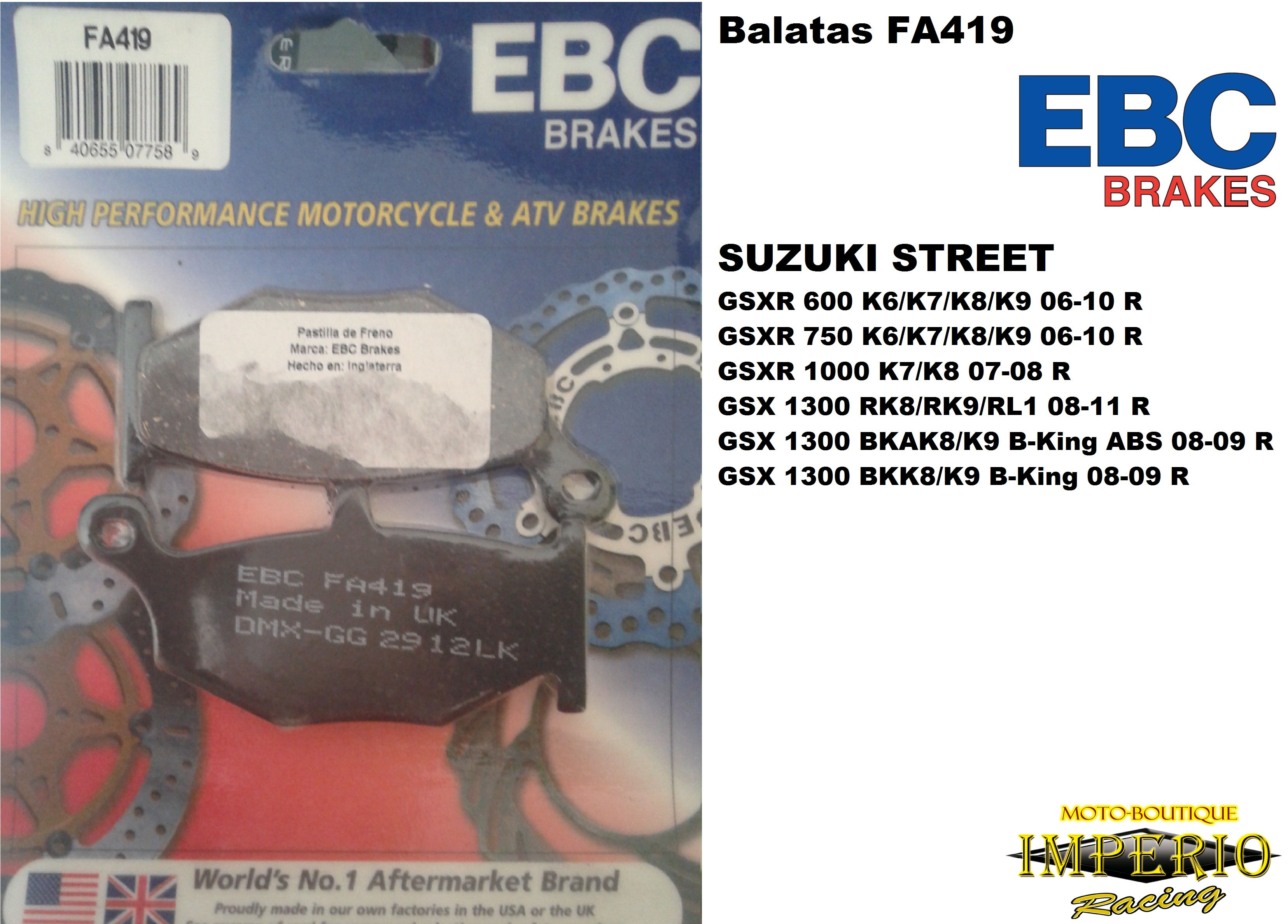 Pastilla freno FA419HH / EBC