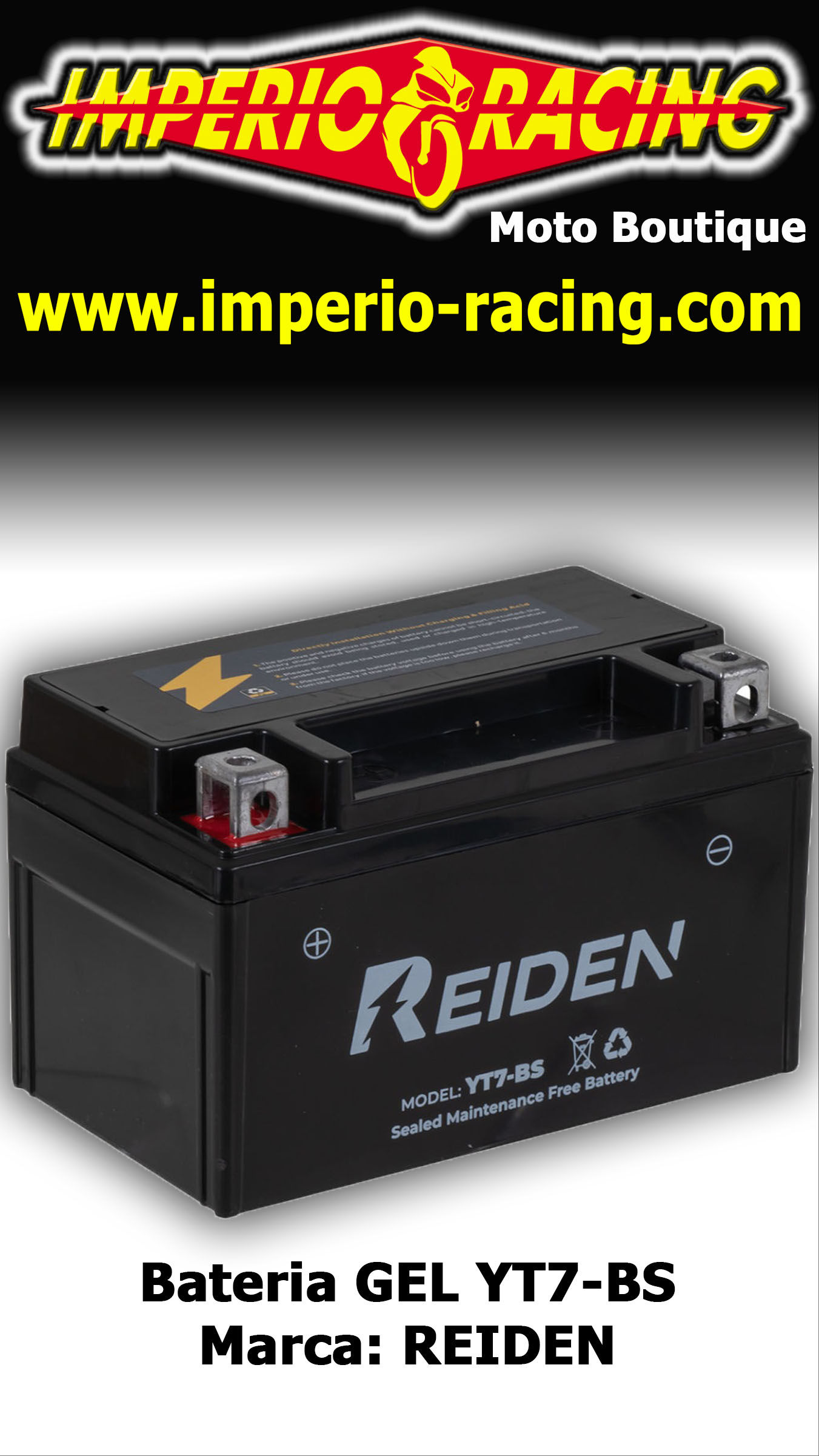Bateria YT7-BS de GEL 12V / REIDEN