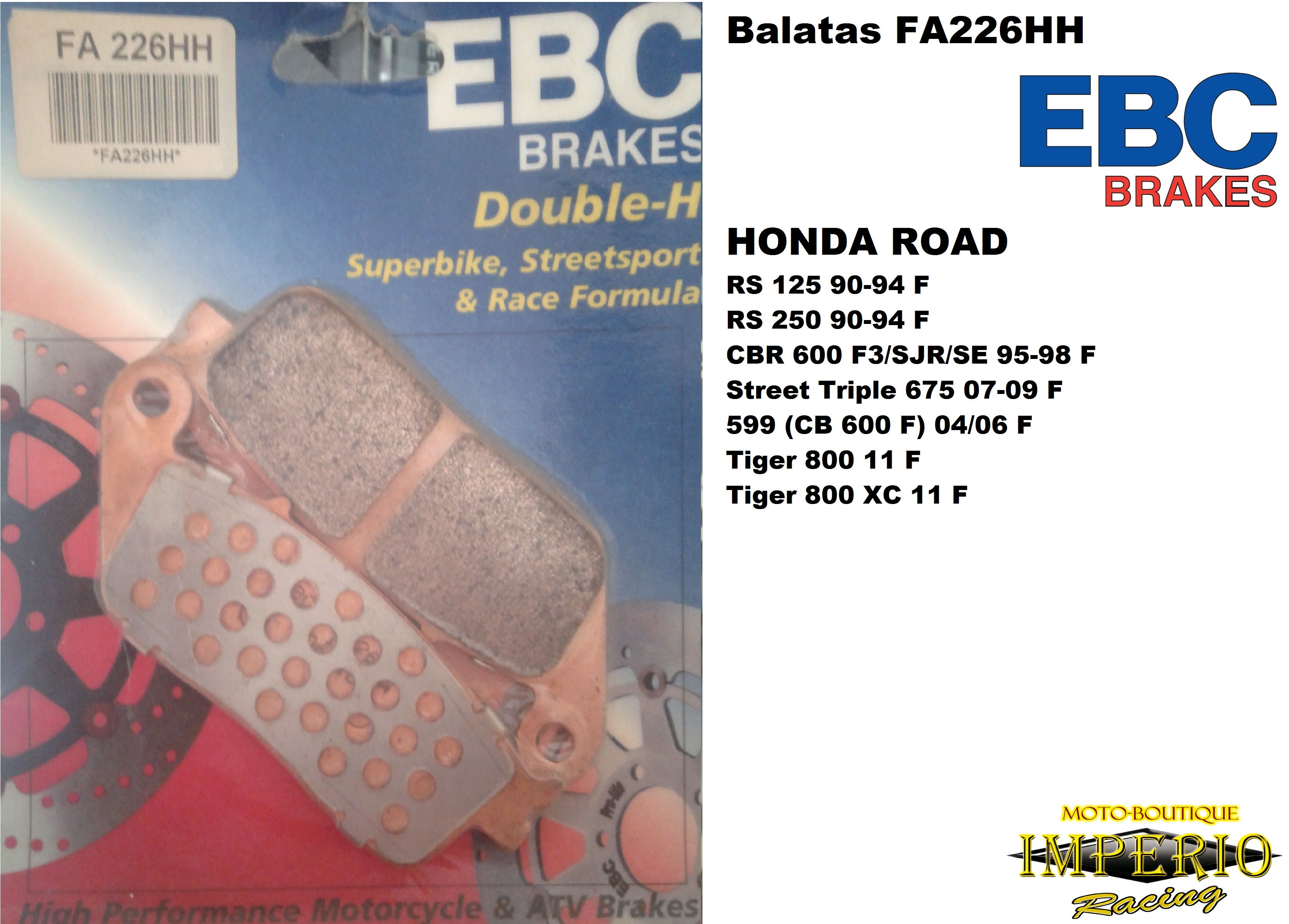 Pastilla freno FA226HH / EBC