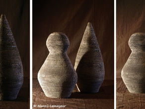 SCULPTURE MODERNE en CARTON : « ADAM ET ÈVE »