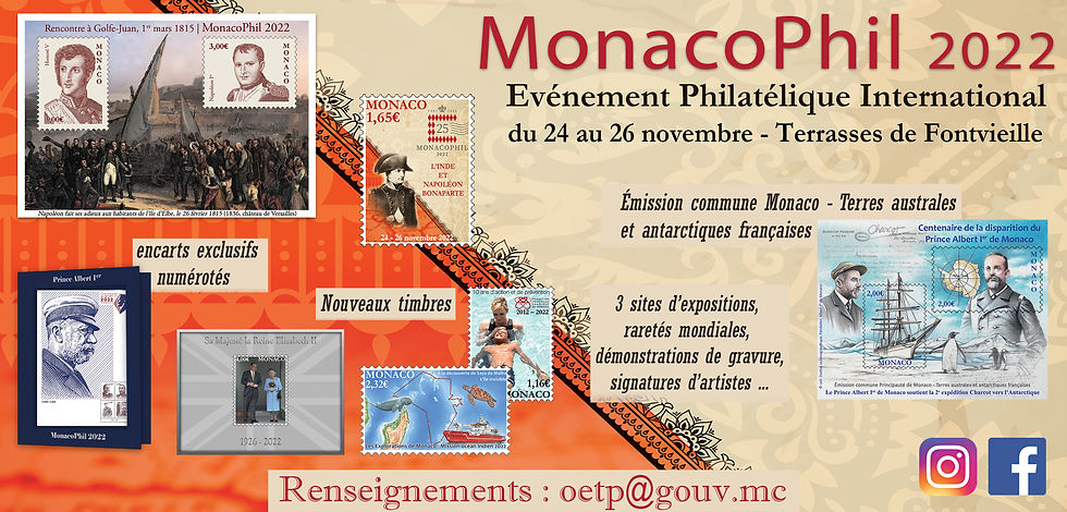 PHILATÉLIE, SALON INTERNATIONAL DU TIMBRE: MONACOPHIL 2022