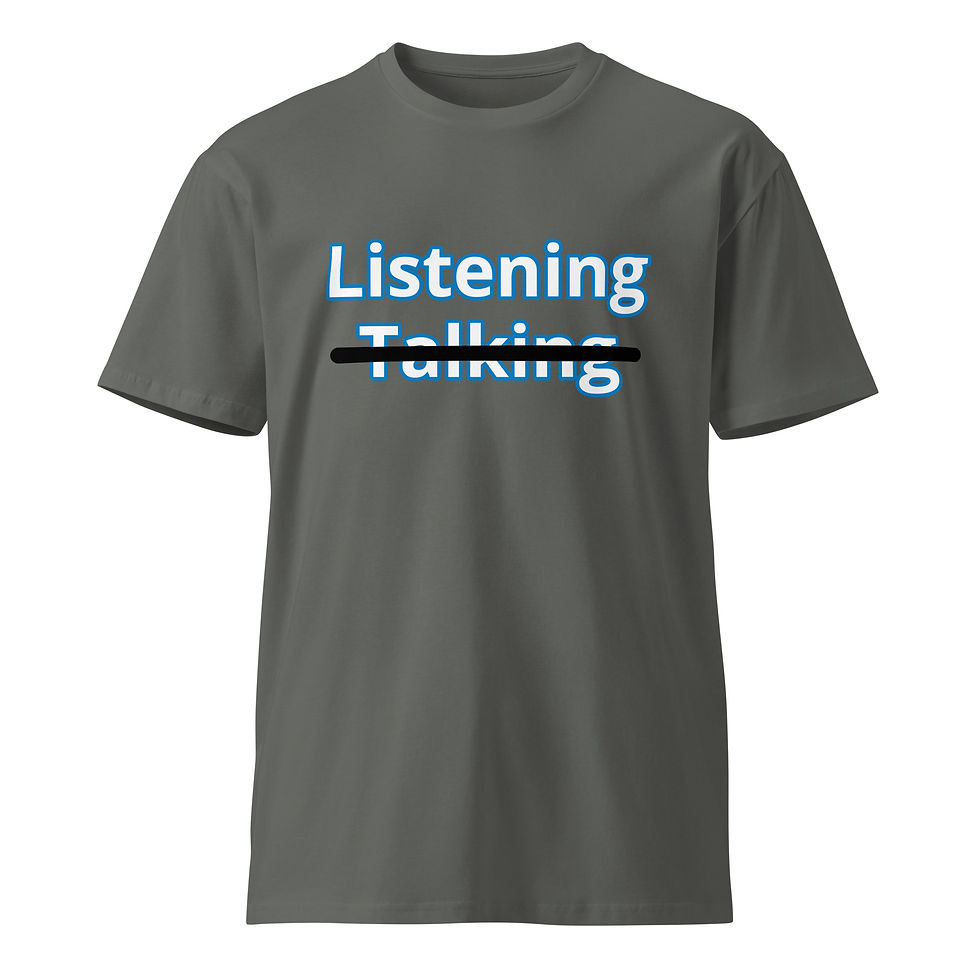 Thumbnail: Listening vs Talking t-shirt