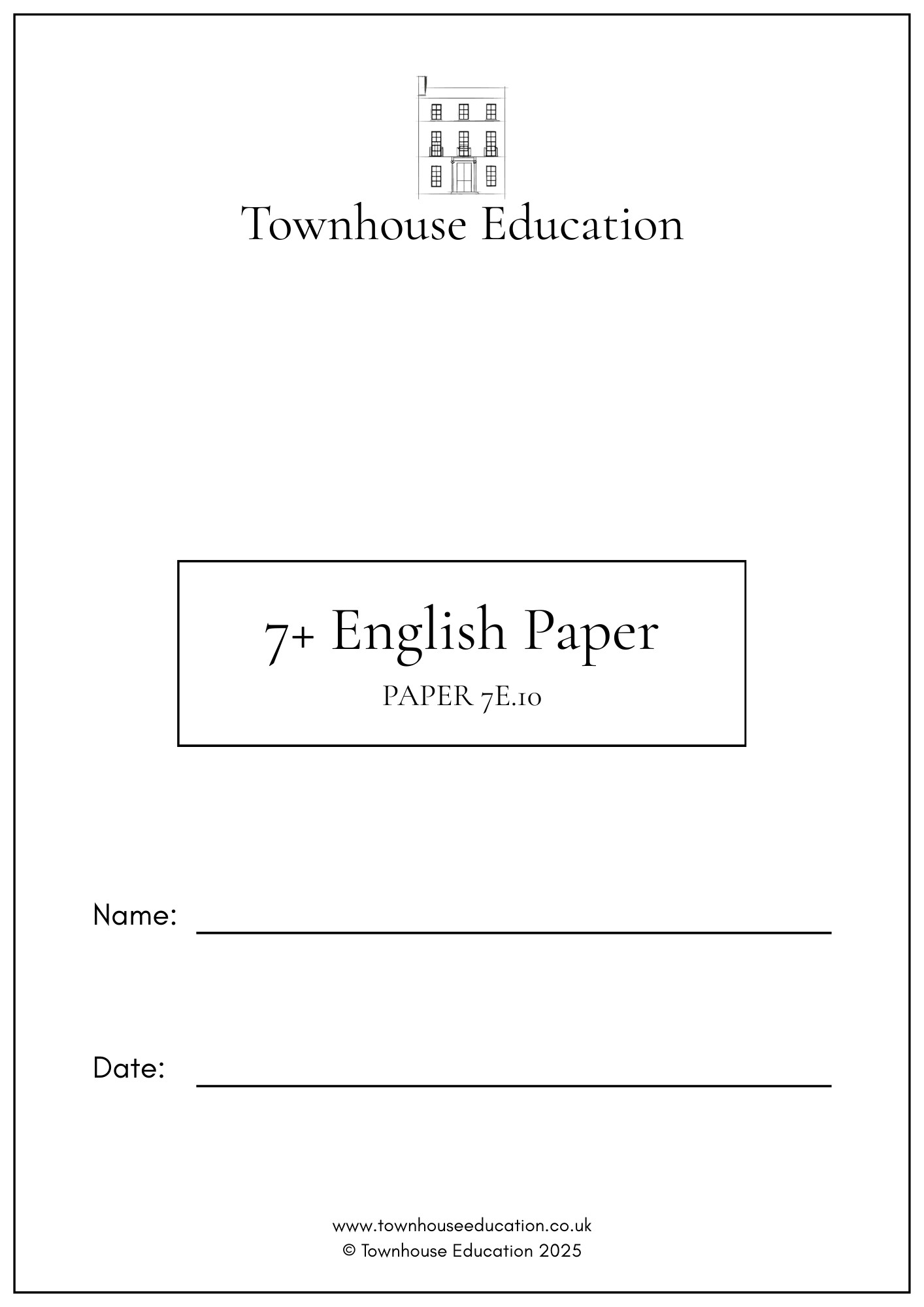 7+ English Practice Paper - 7E.10