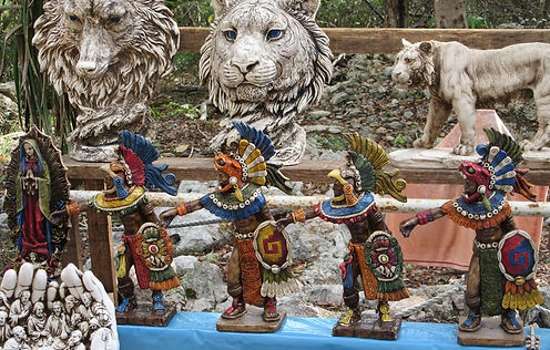 Sculptures of Indians in Chichen Itza