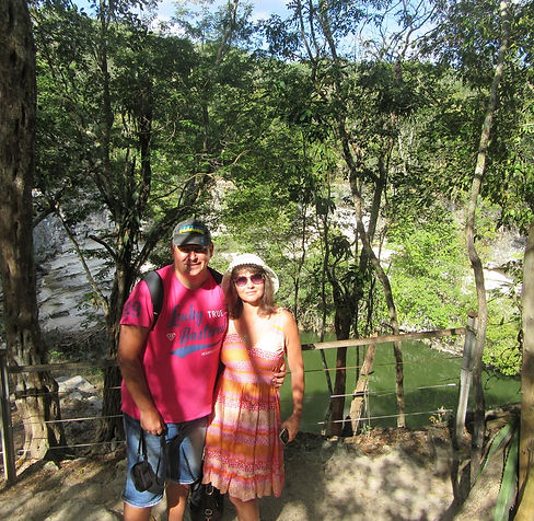 Photo near cenote in Chichen Itza