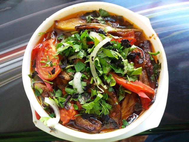 Баклажаны с помидорами и мясом