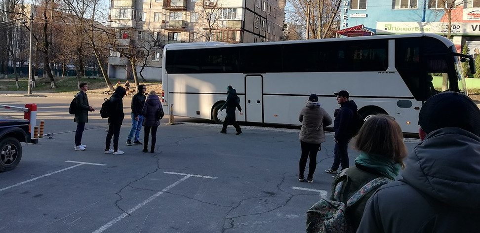 Bus carrying to Chernobyl