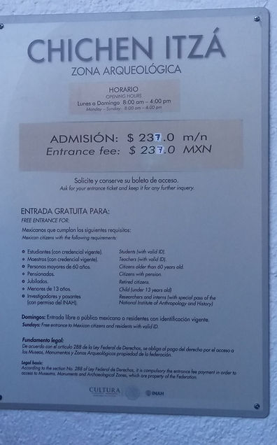Chichen Itza entrance fees