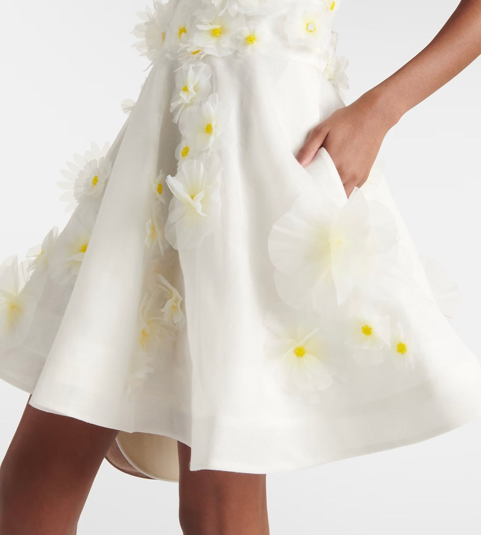 Thumbnail: Zimmermann Matchmaker Daisy Linen-Silk Mini Dress in Ivory 