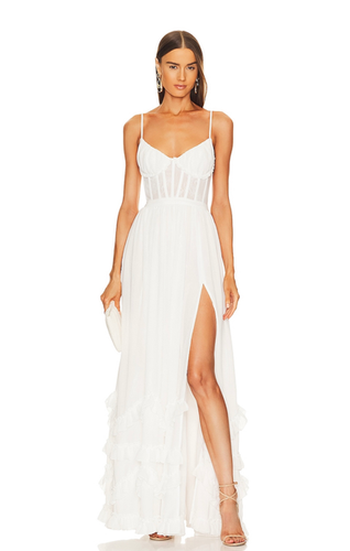 V. Chapman Carmen Gown in White | 27 Dresses & Co