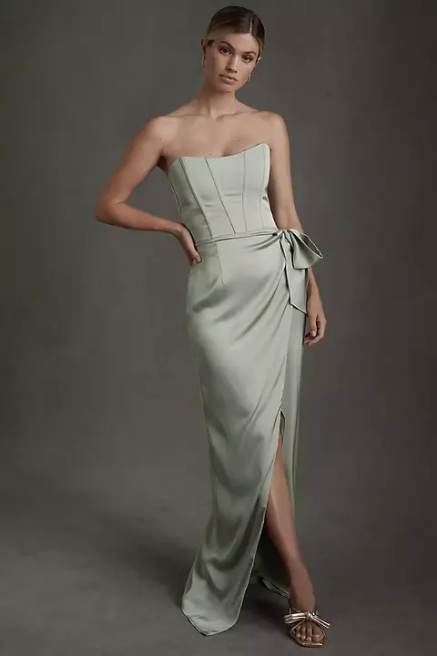 green emerald velvet dress The Lucetta Dress in Emerald Baroque Floral main image 1