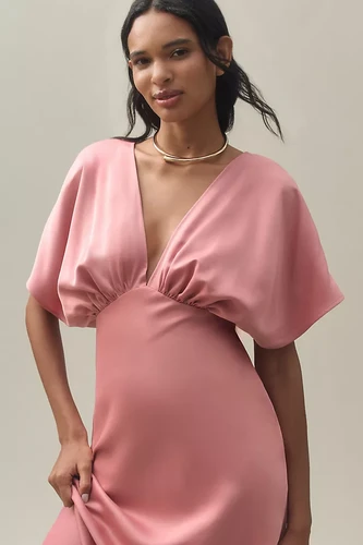 bhldn leila satin charmeuse dress Bhldn Leila Satin Charmeuse Dress In White