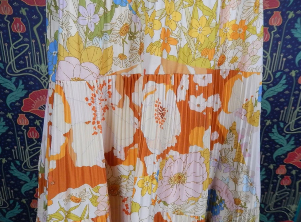 Thumbnail: Shop Mckenzie James Beulah Rita Floral Ruffle Pleated Midi Dress