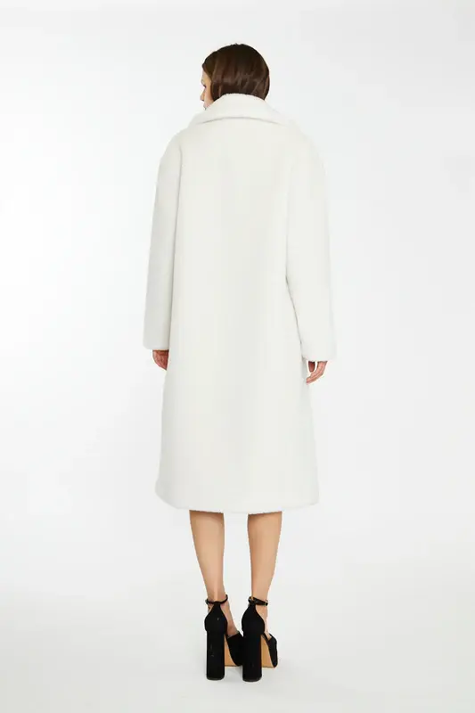 Thumbnail: Glamorous Longline Relaxed Coat in Winter White Teddy