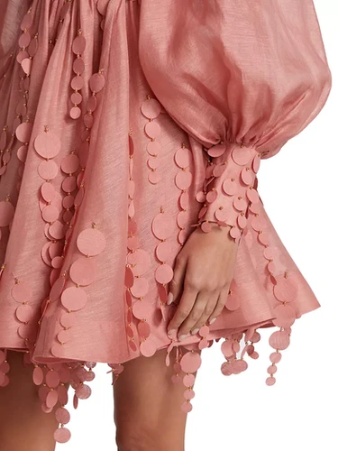 chinese dress ladies ZIMMERMANN MOST Wanted Collage Concert Tie Neck Mini Dress Size 0 XS l –  Afashionistastore main image 0