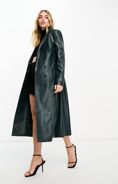 green emerald velvet dress Bardot Womens Lexi Faux-Leather Mini Dress, Size 10 – Vanessa Jane main image 0