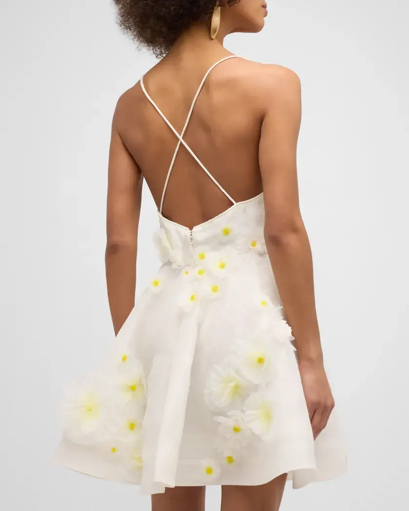 Thumbnail: Zimmermann Matchmaker Daisy Linen-Silk Mini Dress in Ivory 