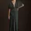 Thumbnail: BHLDN Leila Deep-V Flutter-Sleeve Satin A-line Gown in Emerald