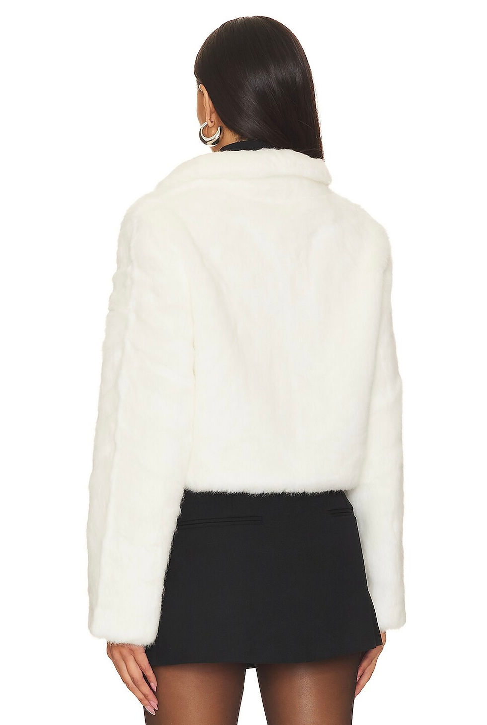 Thumbnail: Unreal Fur Tirage Cropped Collared Faux Fur Jacket