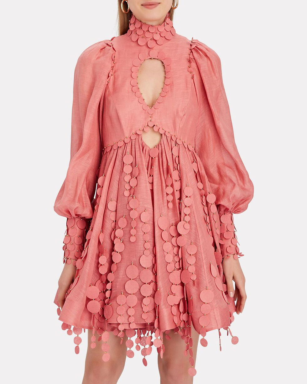 Thumbnail: Zimmermann Concert Disc Silk-Linen Mini Dress