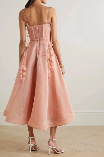 zimmermann pink corset dress Zimmermann - Waverly Corset Midi Dress Pink Palm