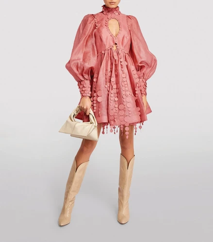 long sleeve dress ivory (Official) LBLC the label / Nala Long Sleeve Midi Dress / Vegan / Cruelty Free / White / L