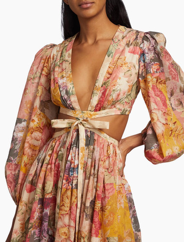 Zimmermann Pattie Patchwork Cutout Dress
