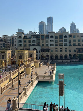 Souk Al Bahar viewed from the Dubai Fountain in Downtown Dubai