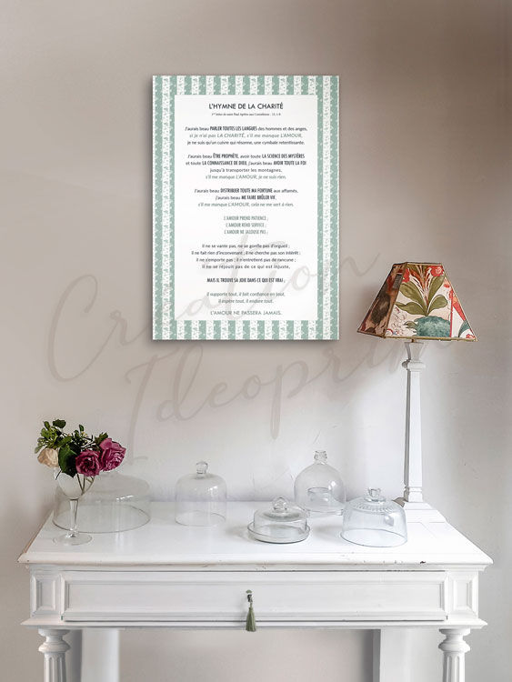 Toile de l'Hymne de la charité de Saint Paul