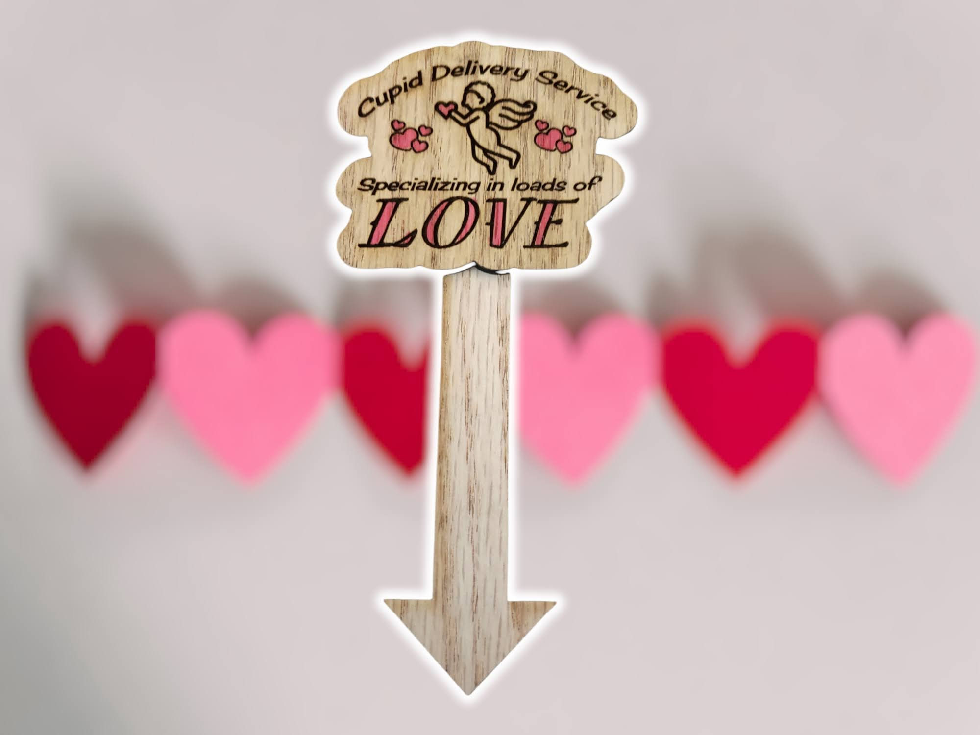 Valentine's Plant/Flower Stake - Cupid Delivery Service