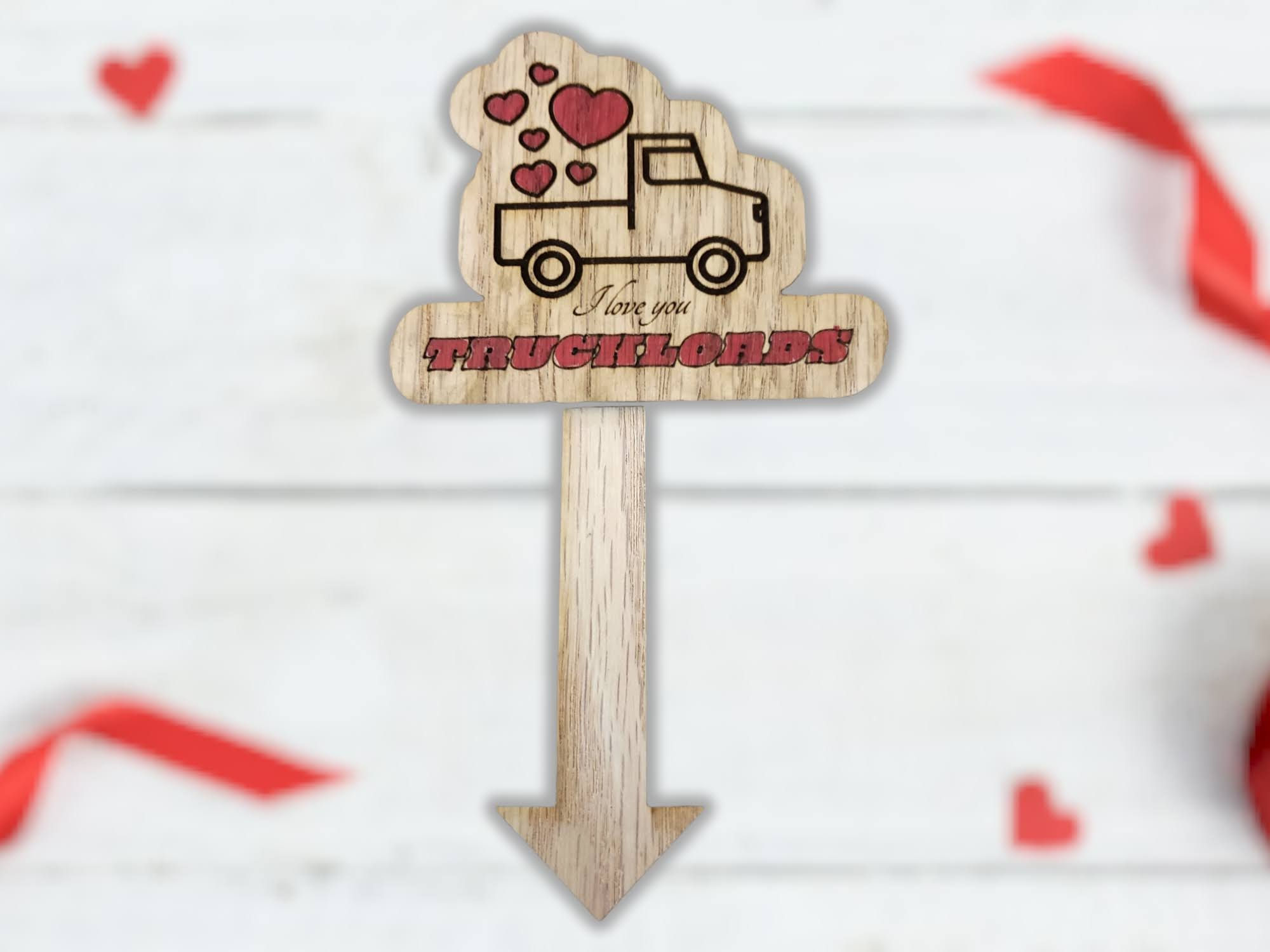 Valentine's Plant/Flower Stake - I love you truckloads