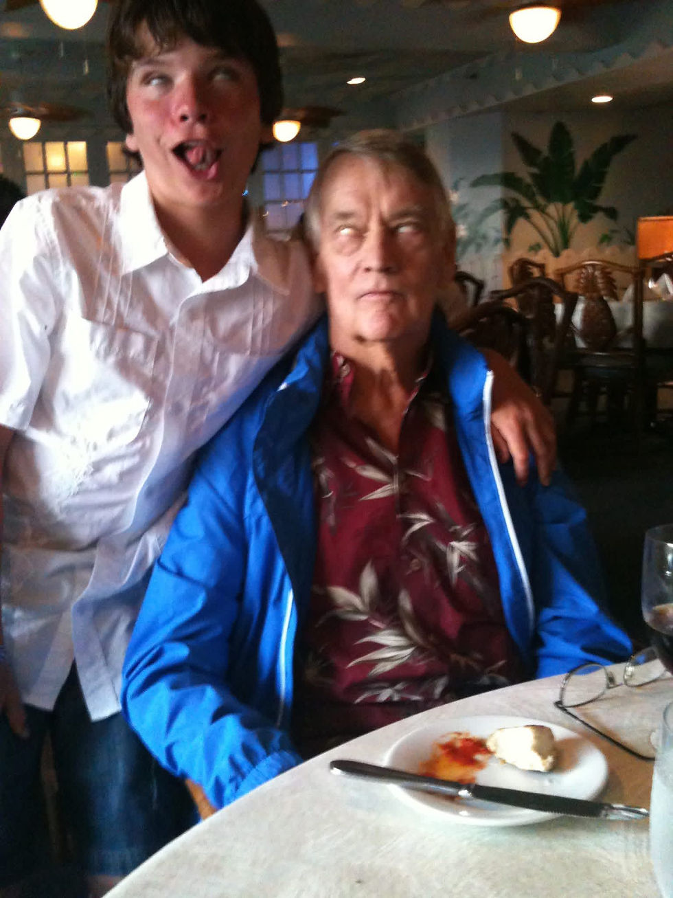 My son Ryan being silly with his Ompa a few months before he passed.