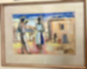 Street  Conversation by Gerard Sekoto   1970   19”  x  26”.  