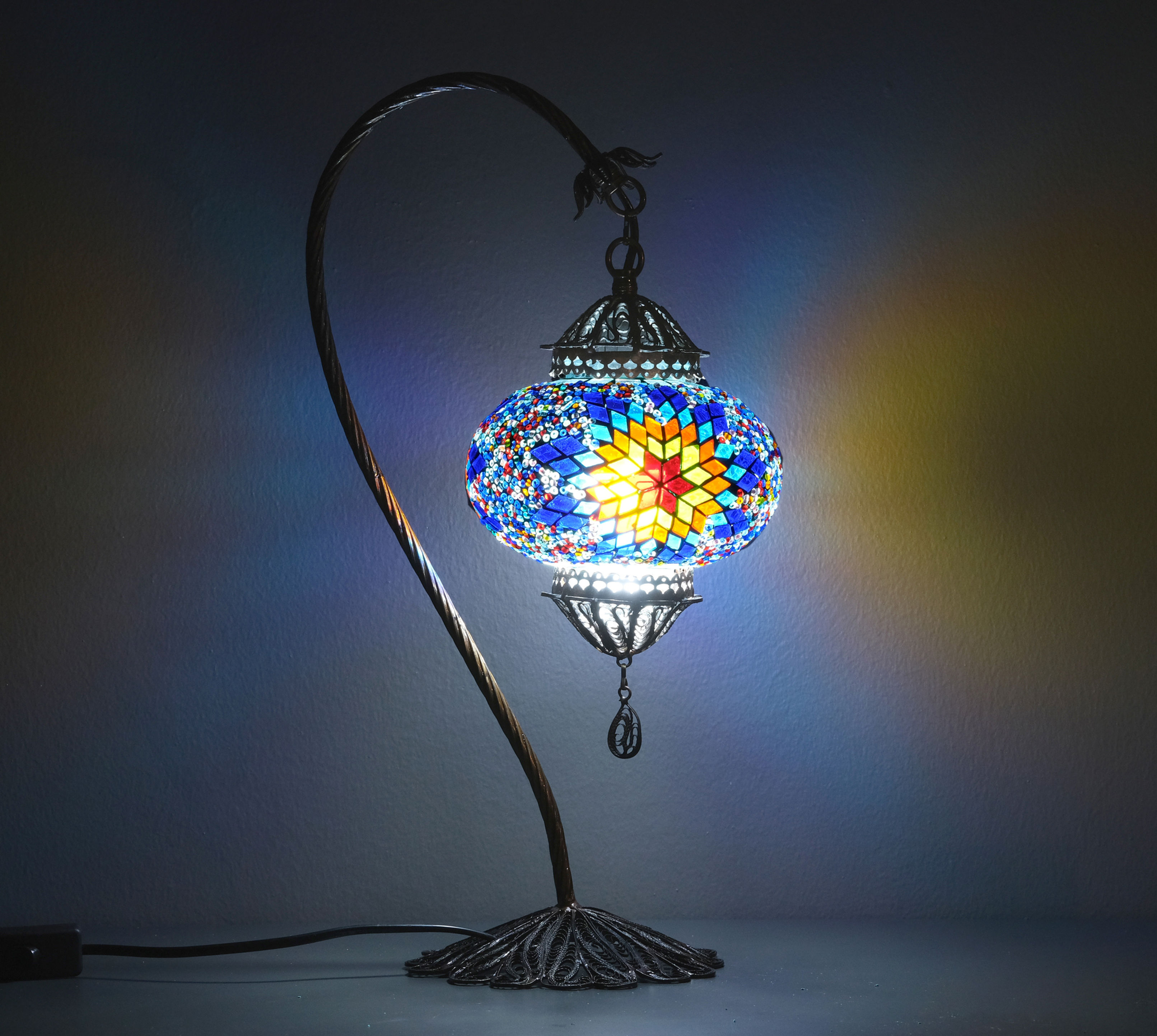 Turkish Mosaic Filigree Lamp