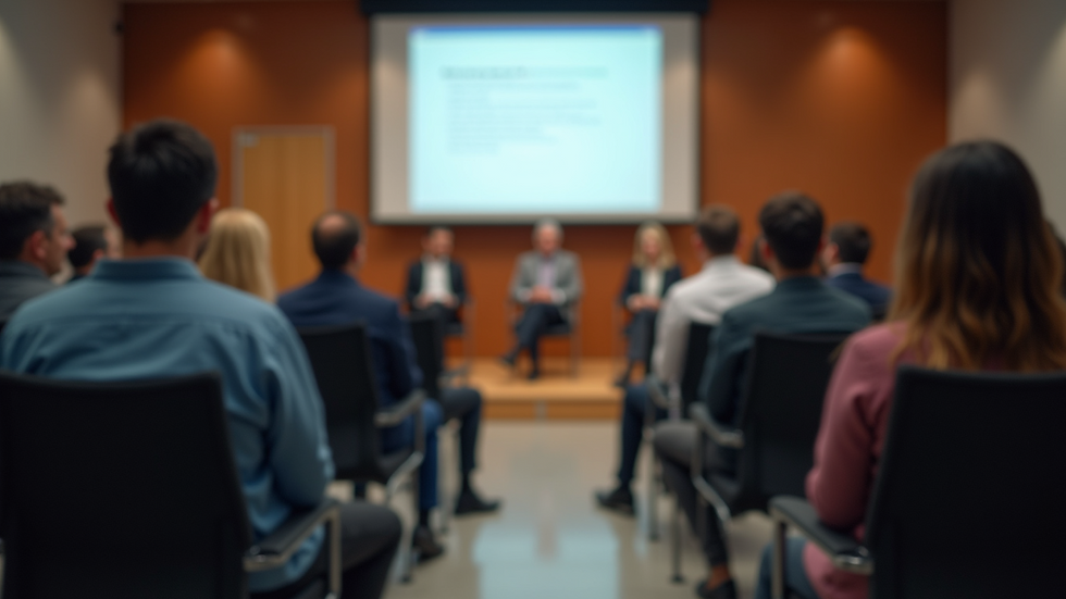Eye-level view of participants engaging in a panel discussion