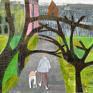 Dogwalker on the Meadows Edinburgh