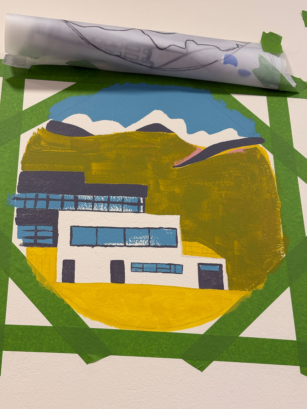 All4Paws mural progress on the wall image of RDSVS
