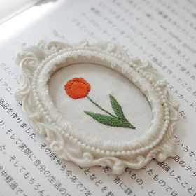 花卉  畫框 陶瓷刺繡植物畫框| cloth-goods