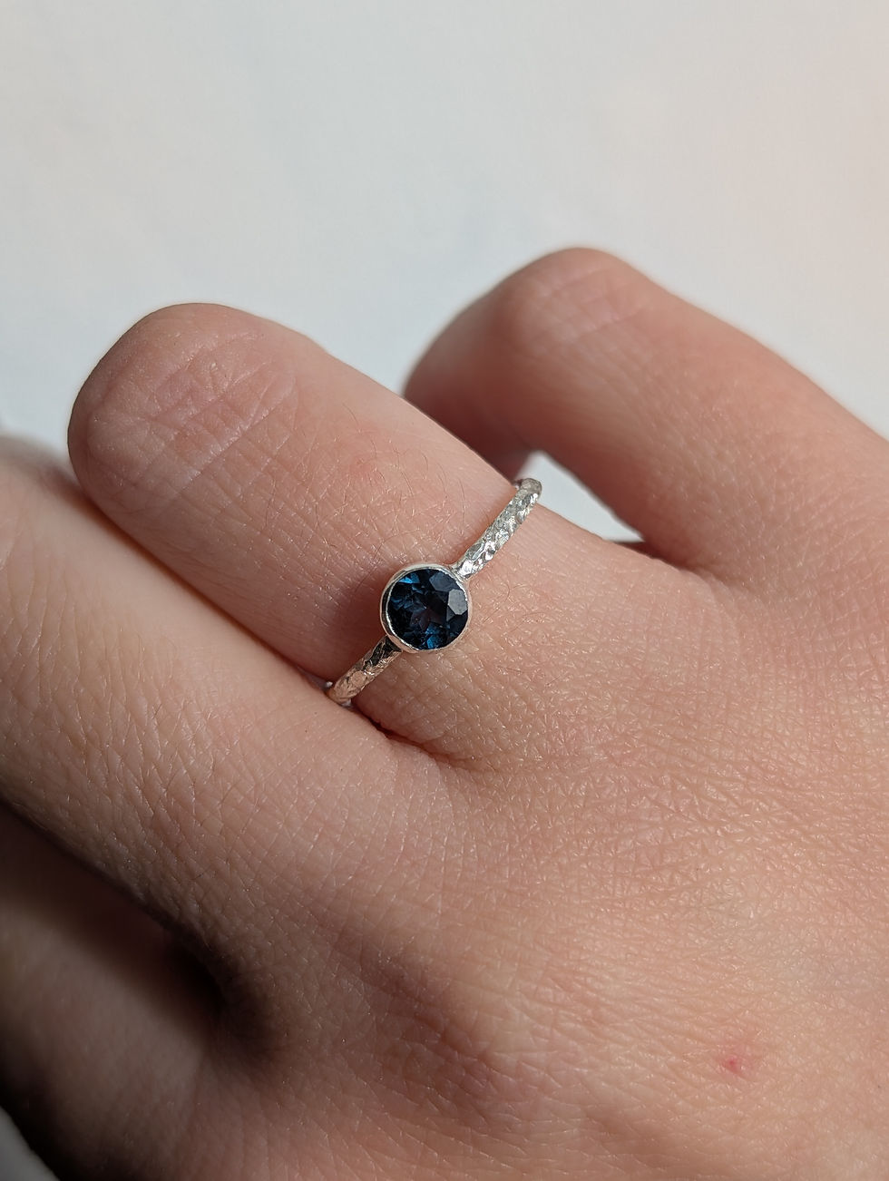 Thumbnail: London Blue Topaz Sterling Silver Ring with Stardust Band