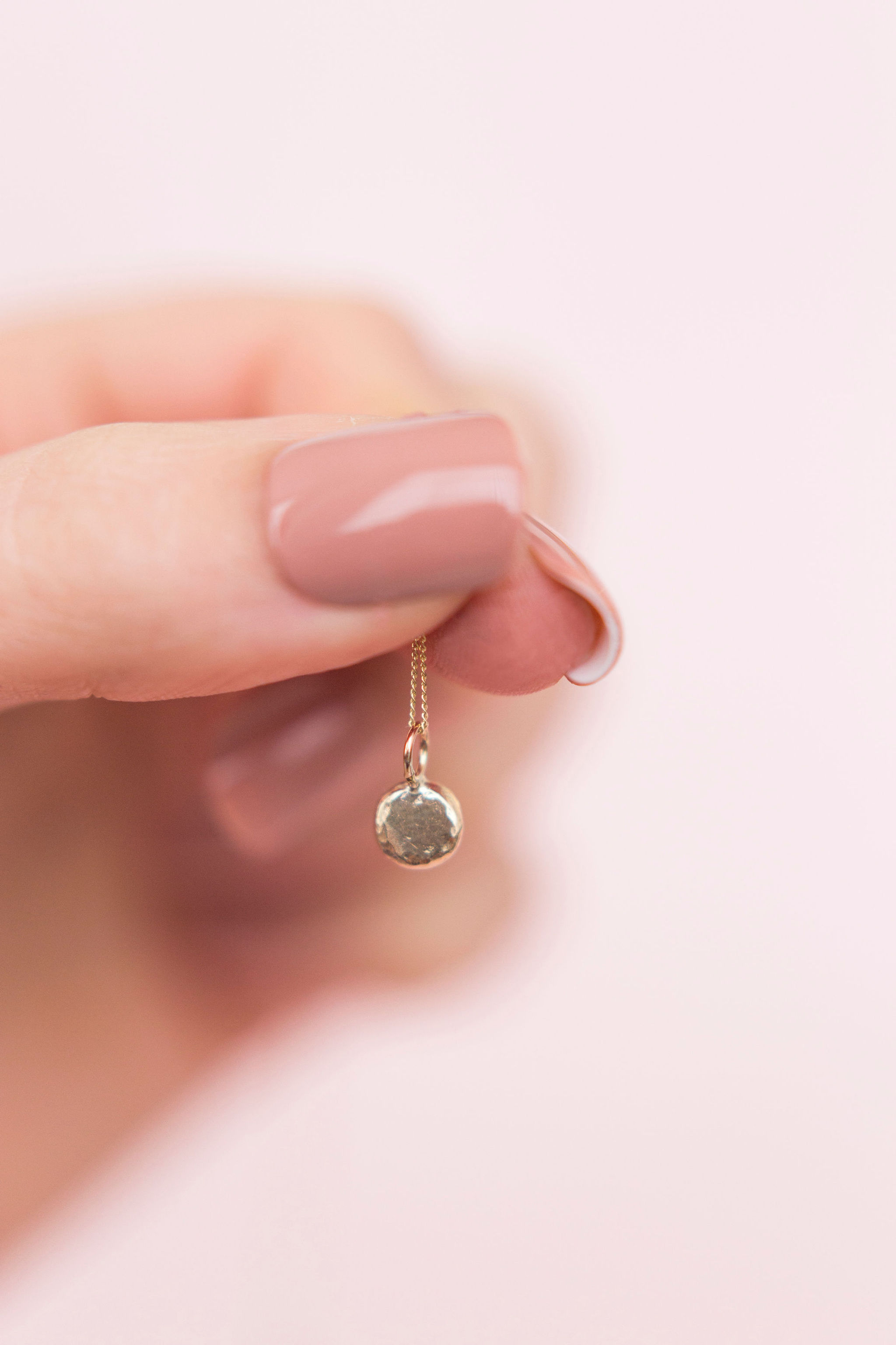 9ct Gold Sequin Micro Pendant Necklace