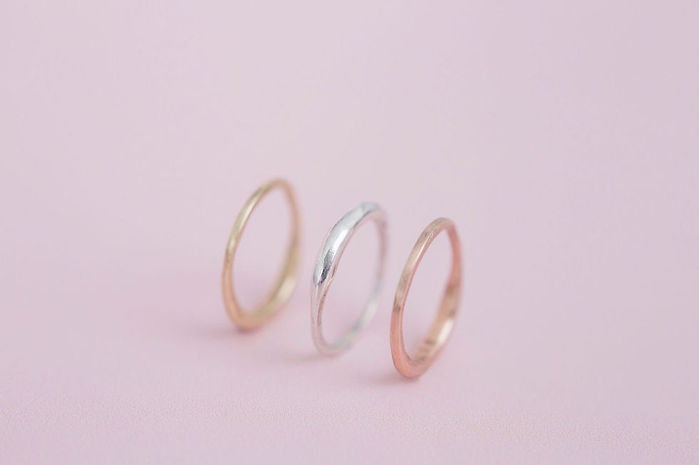 Thumbnail: 9ct Rose Gold Puffy Skinny Stacking Ring