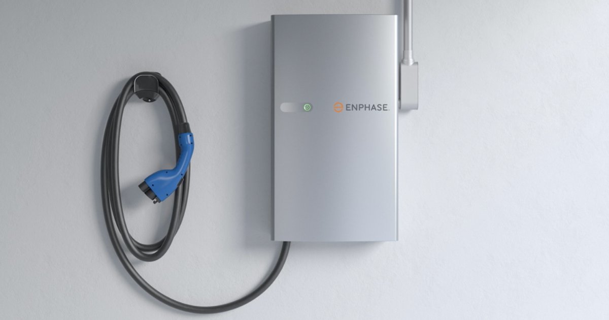 An Enphase EV charger integrated into a smart home energy management system.