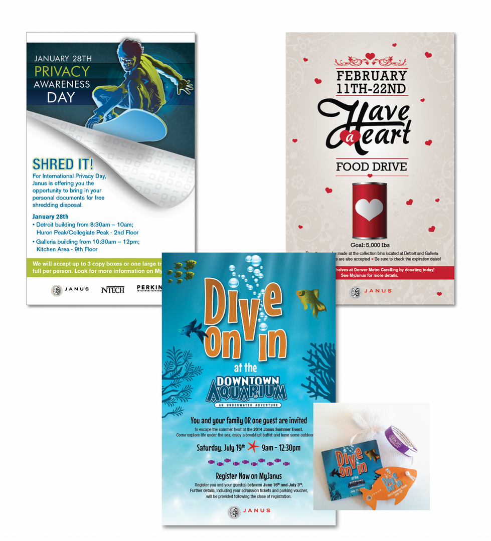 Internal Company Event Posters - Janus Capital Group