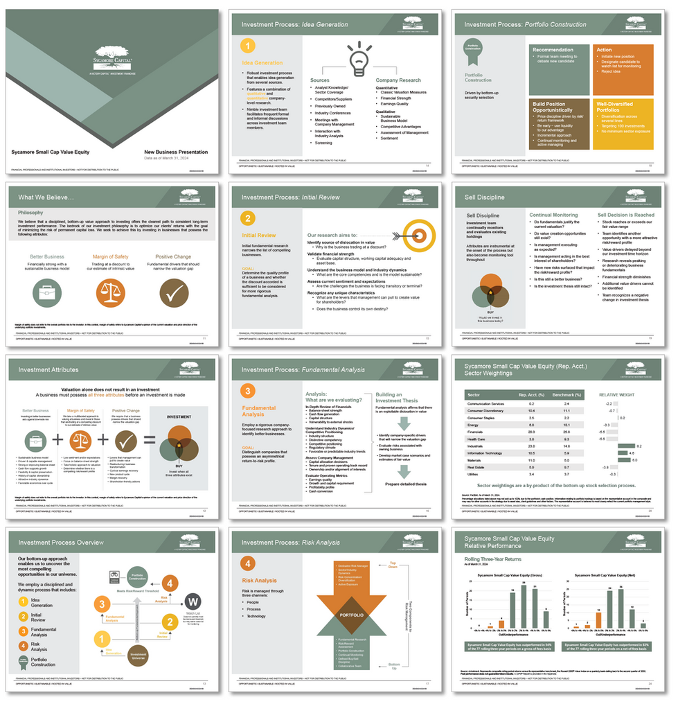 Finance New Business Presentation - Sycamore Capital, A Victory Capital Franchise