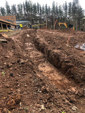 Excavation work in progress before the construction begins